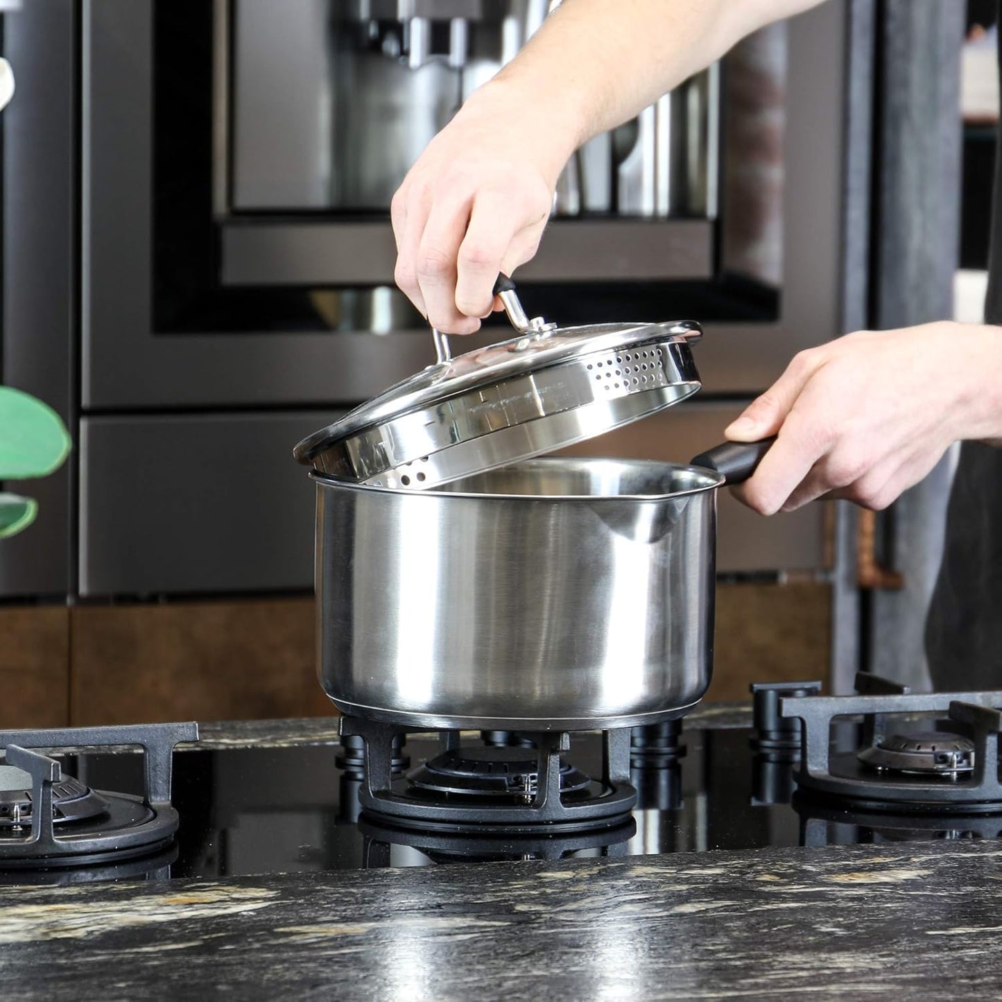 Stainless Steel Saucepans - Set of 3