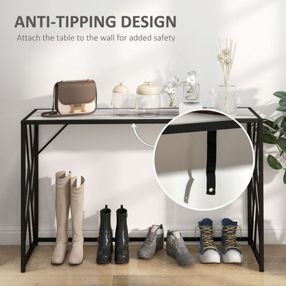 Vintage Sofa Table Metal Frame Console Table for Hallway Living Room