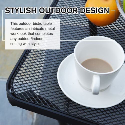 quare Metal Outdoor Patio Table 45cm - Black