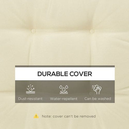 Garden Seat Cushion with Ties Replacement Dining Chair Seat Pad in Cream