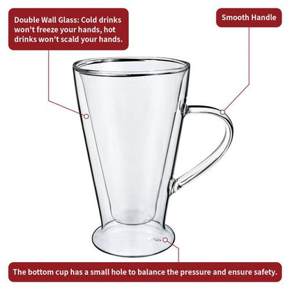 Double Wall Latte Glasses Casa 400ml - Set of 2