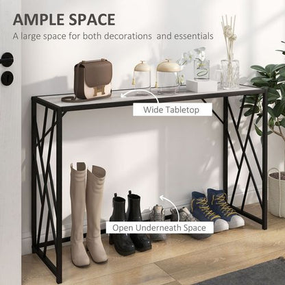 Vintage Sofa Table Metal Frame Console Table for Hallway Living Room