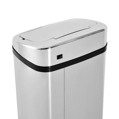 50L Motion Sensor ABS Rubbish Bin Silver/Black