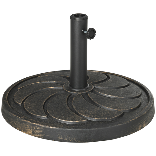 Round Resin Garden Parasol Base (for Poles of 38mm-48mm) - 18kg