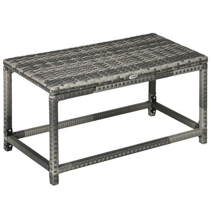Outdoor Coffee Table Full Woven Table Top in Grey