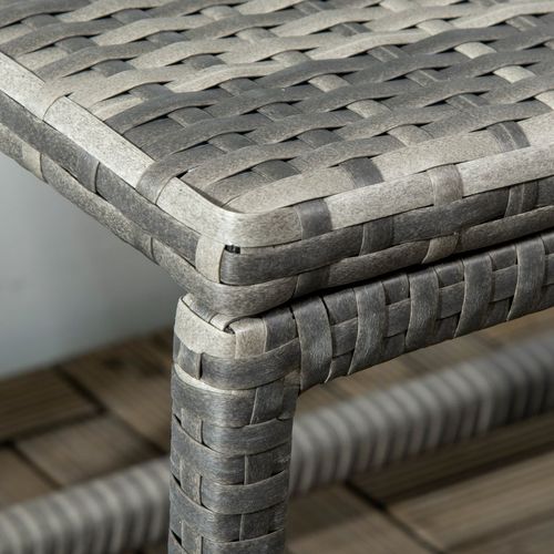Outdoor Coffee Table Full Woven Table Top in Grey