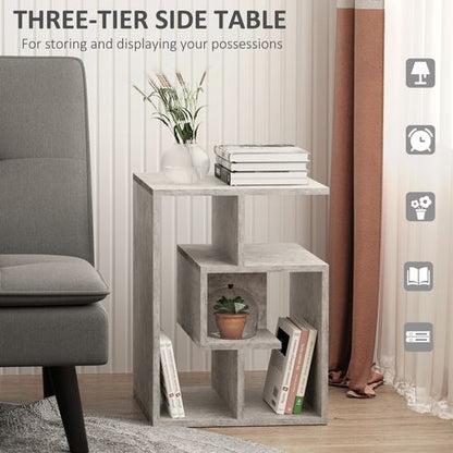 3-Tier Side End Coffee Table in Grey