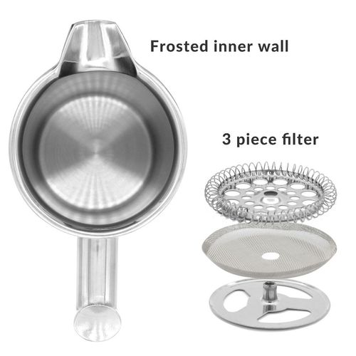 French Press Cafetiere Steel Coffee Maker 1 Litre