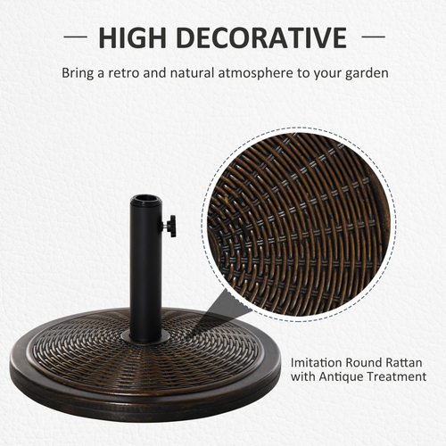 Cantilever Offset Umbrella Base Cement Parasol Stand in Black