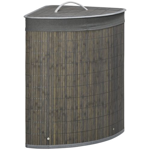 55L Bamboo Corner Laundry Hamper Basket