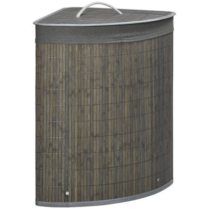 55L Bamboo Corner Laundry Hamper Basket