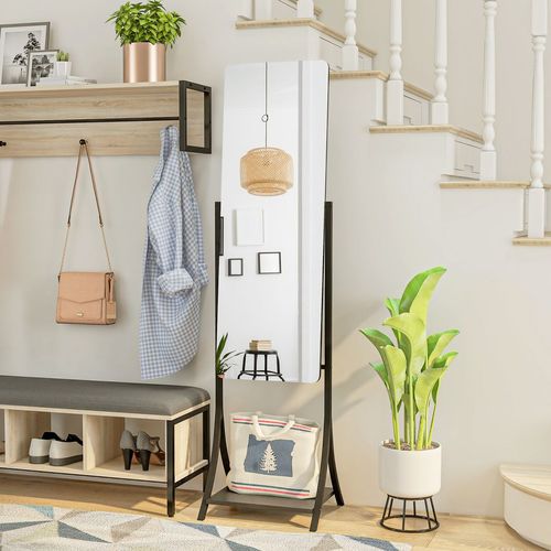 Freestanding Full Length Mirror Adjustable Full Body Mirror with Shelf