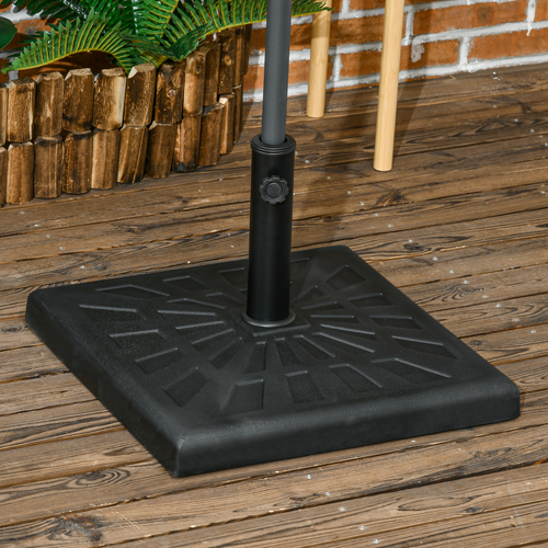 Square Resin Garden Parasol Base for Poles of 32mm, 38mm, 48mm - 19kg