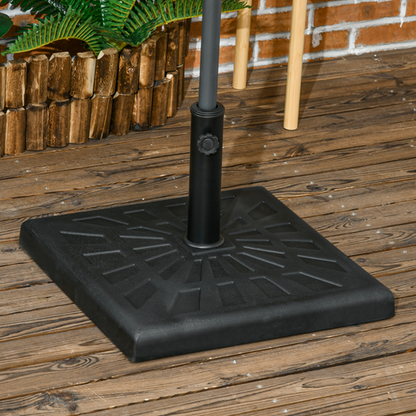Square Resin Garden Parasol Base for Poles of 32mm, 38mm, 48mm - 19kg