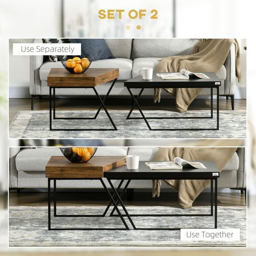 Coffee Table with Steel Frame - Set of 2