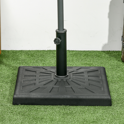 Square Resin Garden Parasol Base for Poles of 32mm, 38mm, 48mm - 19kg