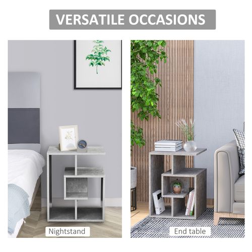 3-Tier Side End Coffee Table in Grey