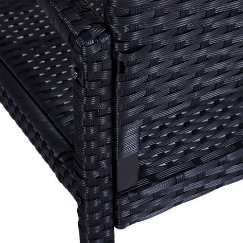 Patio Rattan 2 Seater Garden Bench Love Seater in Black