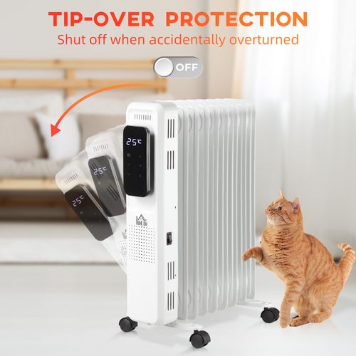 2180W Oil Filled Radiator, 9 Fin, Timer, 3 Set, Safety Cut-Off Remote