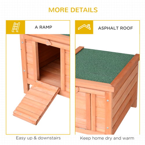 Wooden Rabbit Hutch Bunny Cage Guinea Pig House Pet Habitat Small Animals
