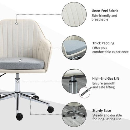Swivel Desk Chair in Beige