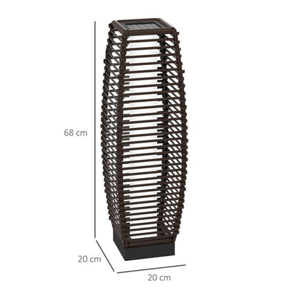 Rattan Solar Floor Lamp with Auto On/Off LED Outdoor Light