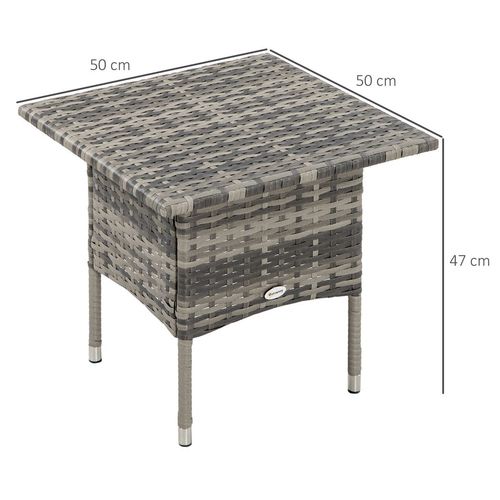 Rattan Outdoor Coffee Table in Mixed Grey