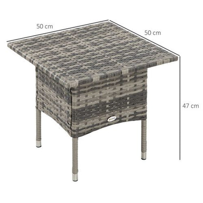 Rattan Outdoor Coffee Table in Mixed Grey