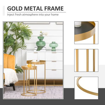 Nesting Coffee Tables Modern Gold End Tables - Set of 2