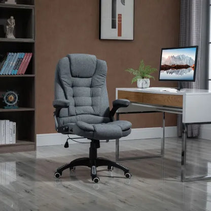 High-Backed Computer Desk Chair with Arms Swivel Wheels in Dark Grey