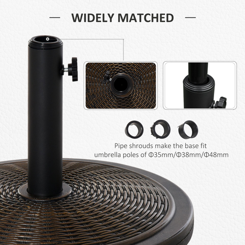Cantilever Offset Umbrella Base Cement Parasol Stand in Black