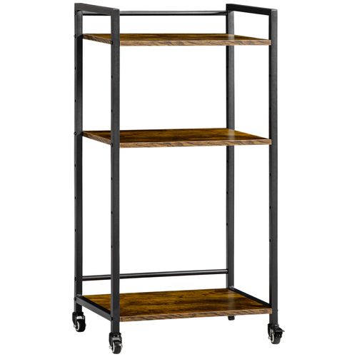 3-Tier Printer Stand, Utility Cart, Rolling Trolley with Adjustable Shelves