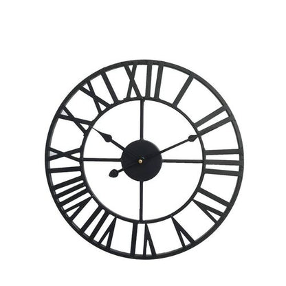 40cm Roman Metal Clock in Black
