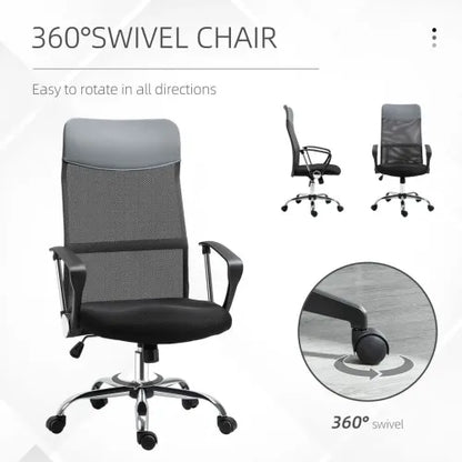 Executive Office Chair High Back Mesh Seat in Black