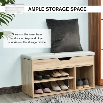 Sit-On Shoe Storage w/ Hidden Compartment
