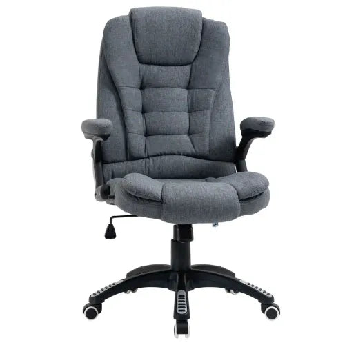 High-Backed Computer Desk Chair with Arms Swivel Wheels in Dark Grey
