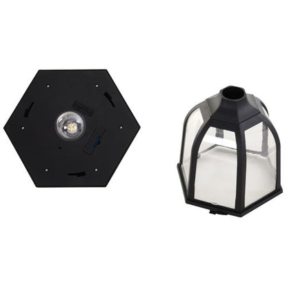 Tall Free-Standing ABS Garden Solar LED Lamp Post Black