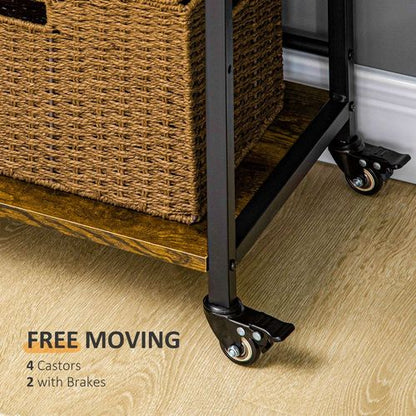 3-Tier Printer Stand, Utility Cart, Rolling Trolley with Adjustable Shelves