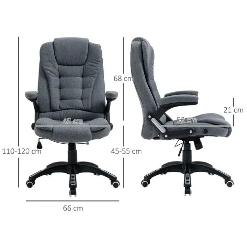 High-Backed Computer Desk Chair with Arms Swivel Wheels in Dark Grey