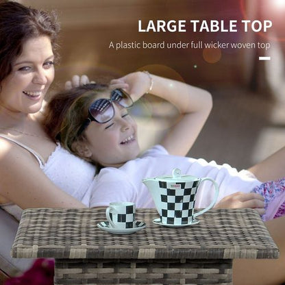 Rattan Outdoor Coffee Table in Mixed Grey