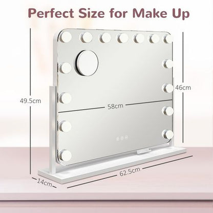 Hollywood Dimmable Lighted Makeup Mirror with Magnifier