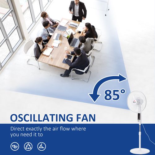 54 Inch Pedestal Fan Height Adjustable 7.5h 85 Oscillation LED Panel