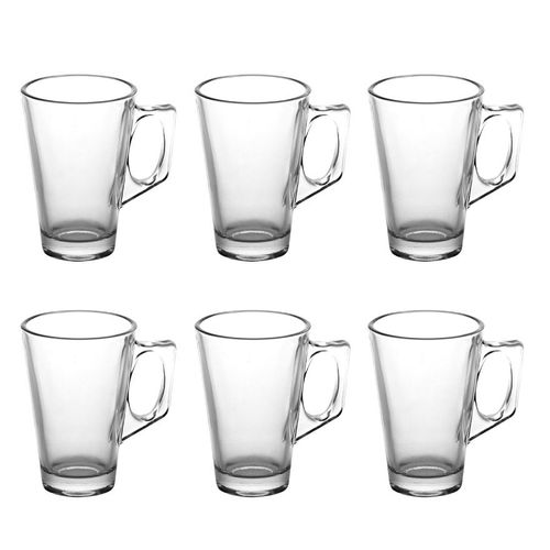 Latte Glasses 240ml - Set of 6 + Coffee Pod Stand