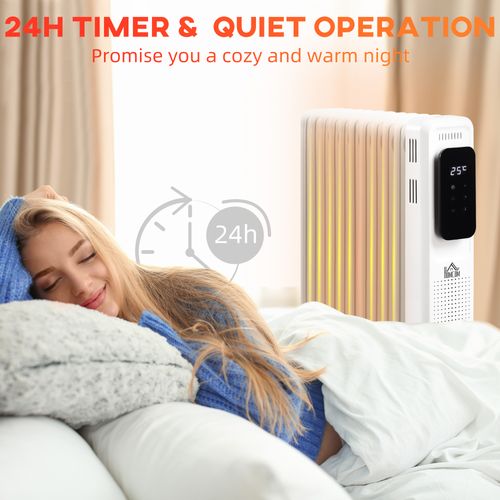 2180W Oil Filled Radiator, 9 Fin, Timer, 3 Set, Safety Cut-Off Remote