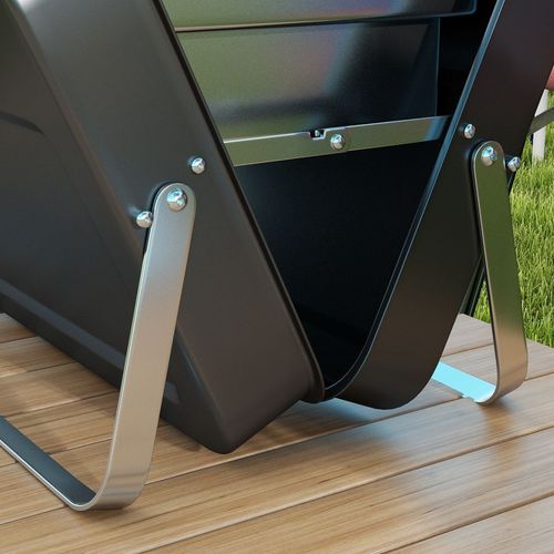 Portable BBQ Grill with Suitcase Design in Black