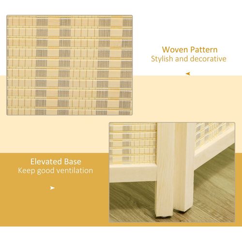 4 Panel Folding Room Divider 170cm Wall Privacy Screen Protector Natural