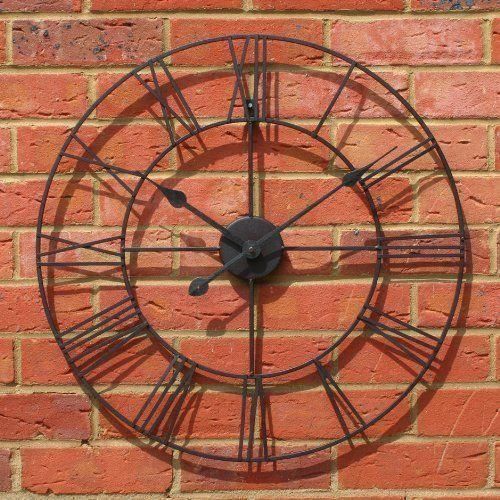 60cm Roman Metal Clock -Black