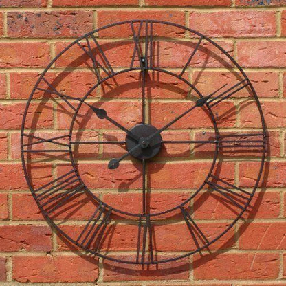 60cm Roman Metal Clock -Black