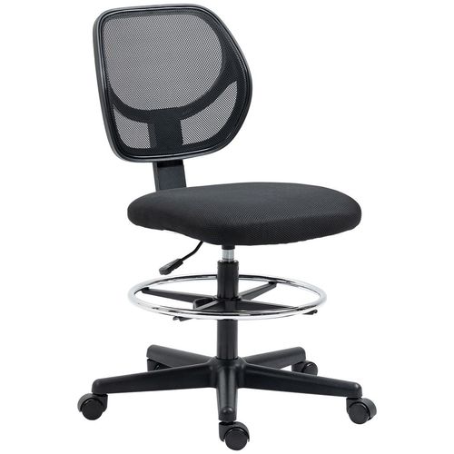 Draughtsman Office Chair with Adjustable Footrest in Black