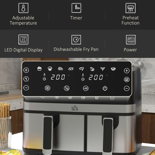 Dual Zone Air Fryer 8.5L Double Air Fryer with SYNC Finish 2700W